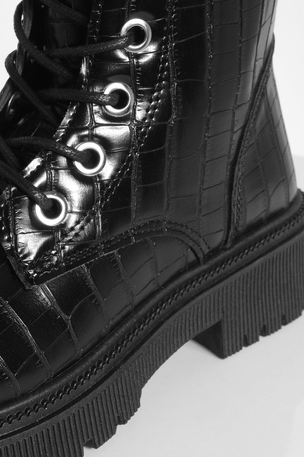 Lace up shop croc boots